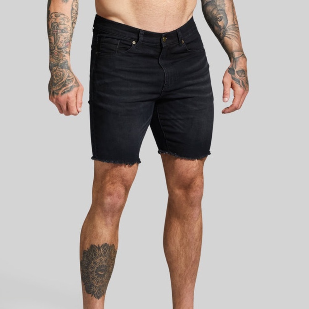 lucky brand black shants cut off distressed shorts grunge vintage ripped bottoms